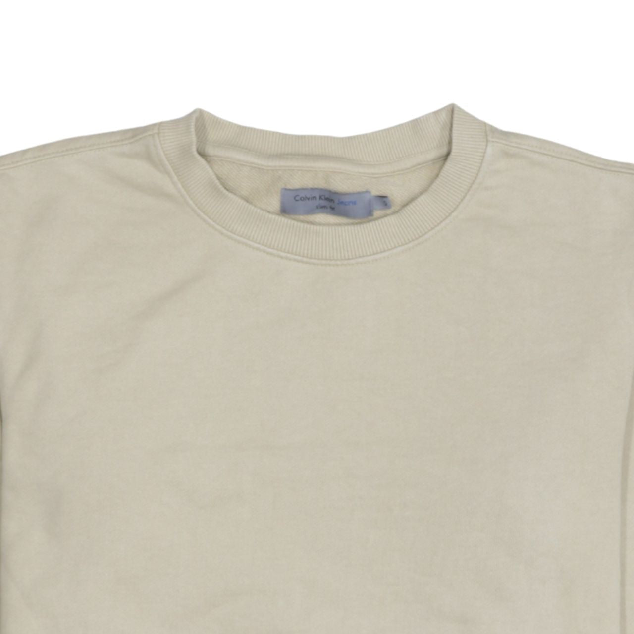 Mens UK Size S Calvin Klein Jeans Beige Pullover Sweatshirt