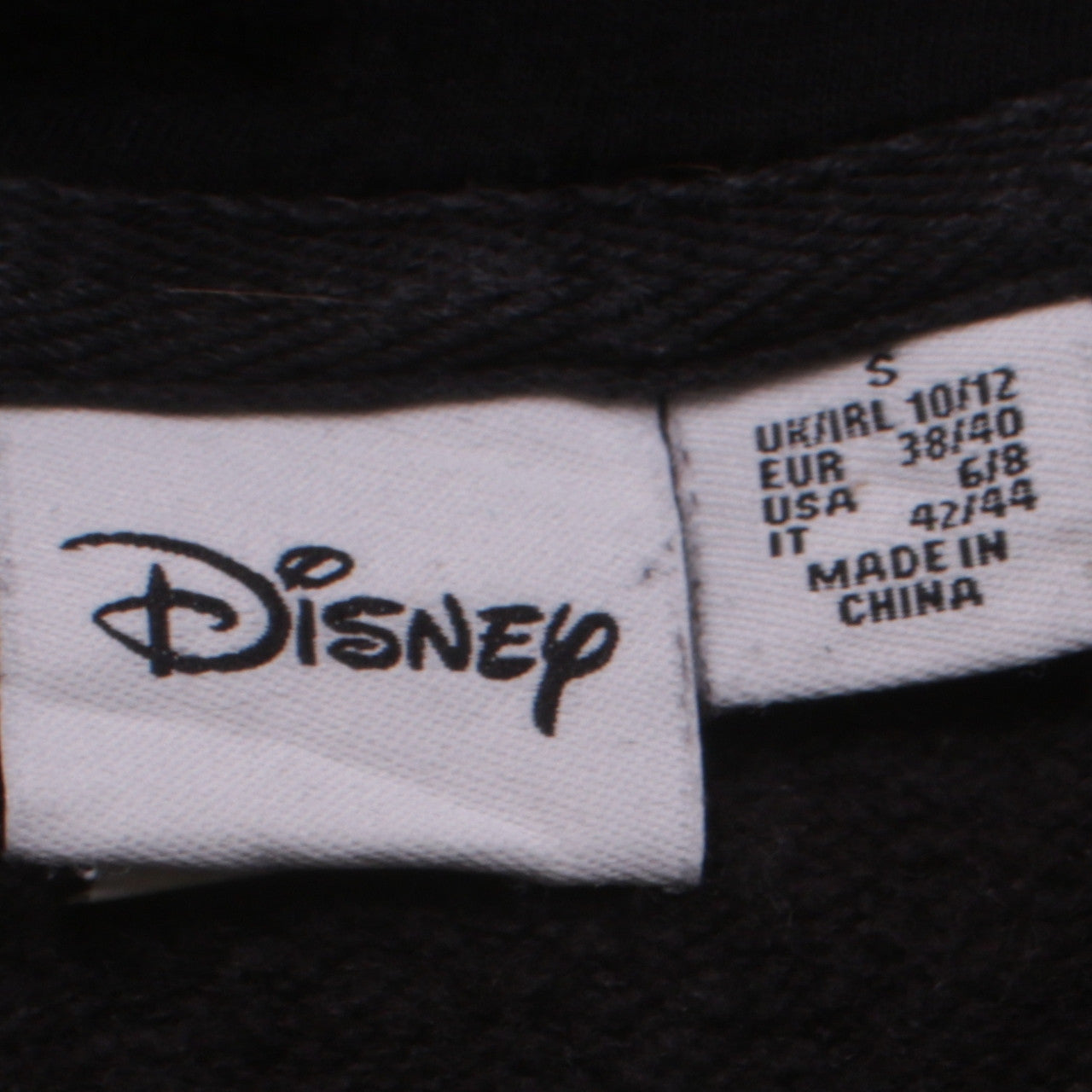Womens UK Size 10/12 Disney Black Pullover Hoodie