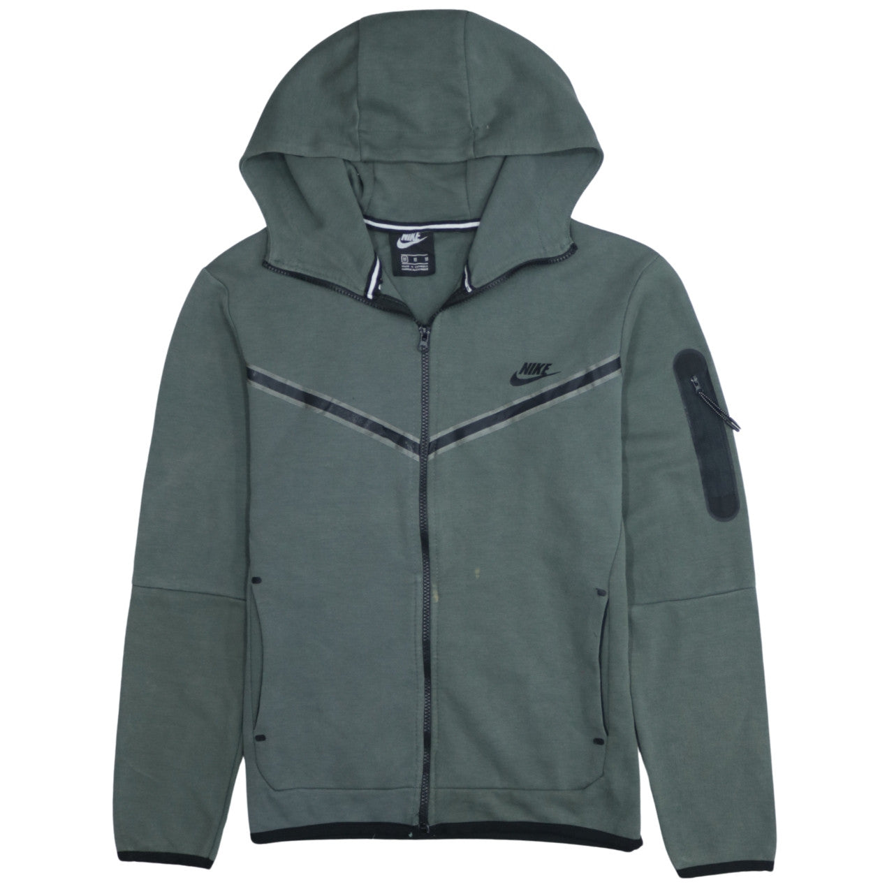 Mens UK Size M Nike Green Full Zip Hoodie
