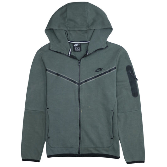 Mens UK Size M Nike Green Full Zip Hoodie