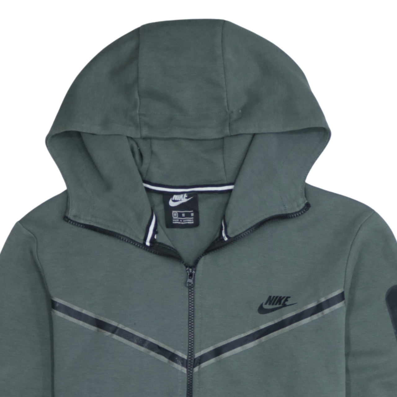 Mens UK Size M Nike Green Full Zip Hoodie