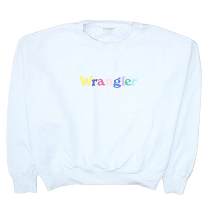 Mens UK Size M Wrangler White Pullover Sweatshirt