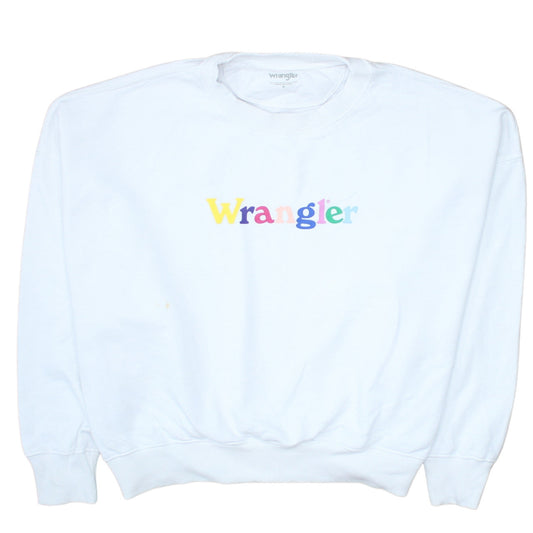 Mens UK Size M Wrangler White Pullover Sweatshirt