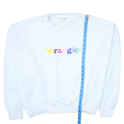 Mens UK Size M Wrangler White Pullover Sweatshirt