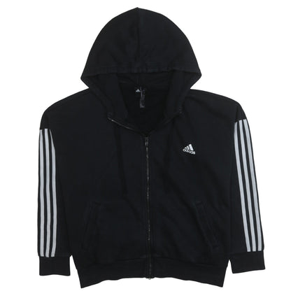 Womens UK Size XL adidas Black Full Zip Hoodie
