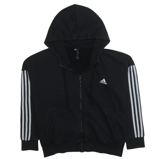 Womens UK Size XL adidas Black Full Zip Hoodie