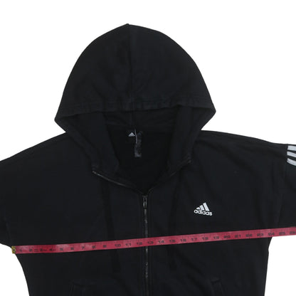 Womens UK Size XL adidas Black Full Zip Hoodie