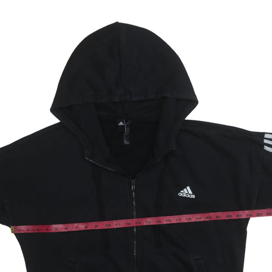 Womens UK Size XL adidas Black Full Zip Hoodie
