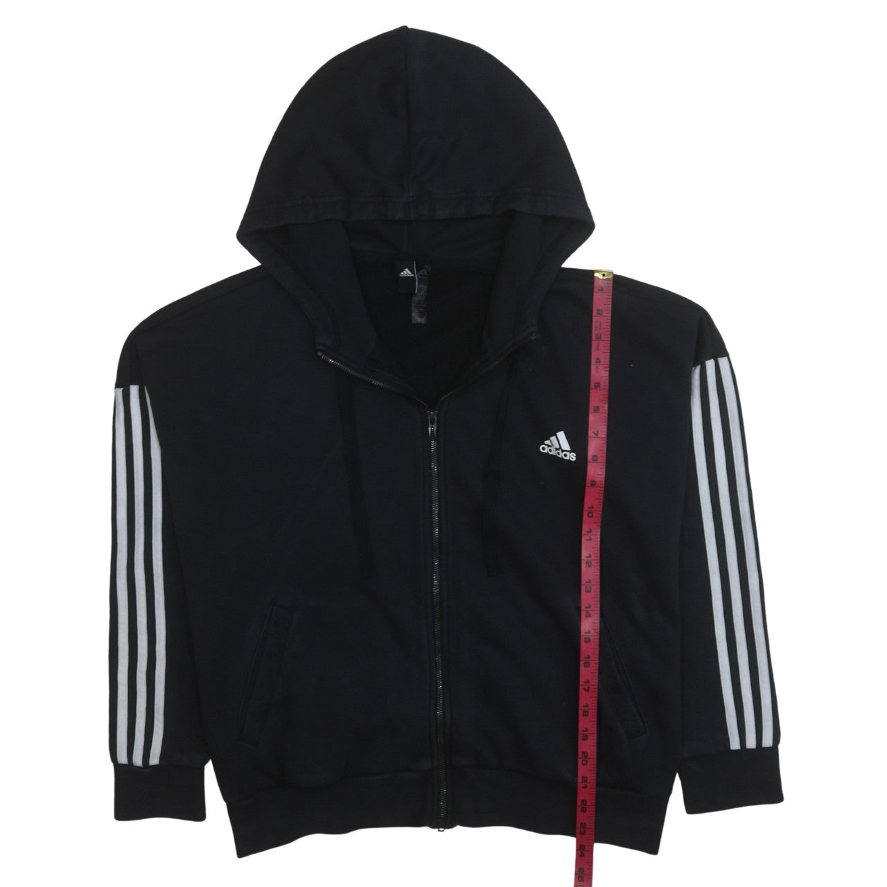 Womens UK Size XL adidas Black Full Zip Hoodie