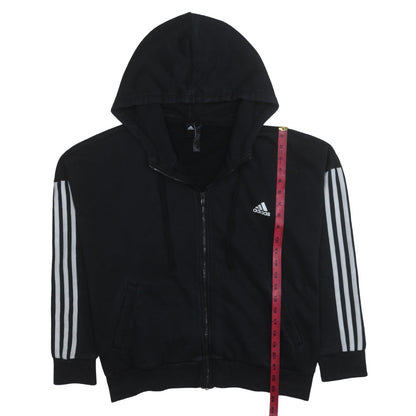 Womens UK Size XL adidas Black Full Zip Hoodie