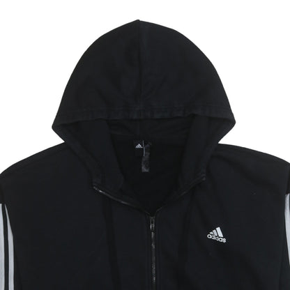 Womens UK Size XL adidas Black Full Zip Hoodie