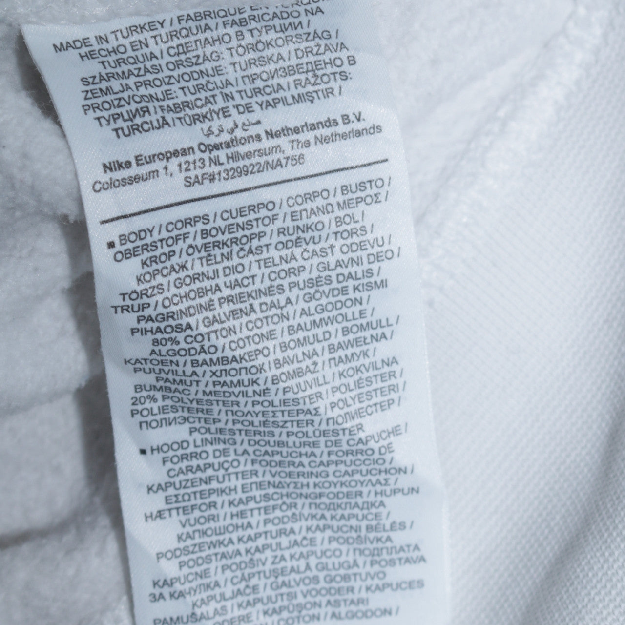 Mens UK Size S Nike White Pullover Hoodie