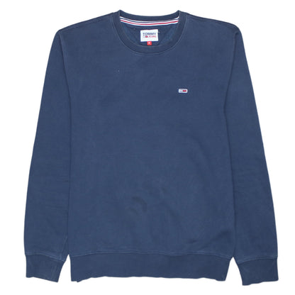 Mens UK Size M Tommy Jeans Blue Pullover Sweatshirt