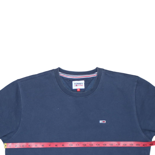 Mens UK Size M Tommy Jeans Blue Pullover Sweatshirt
