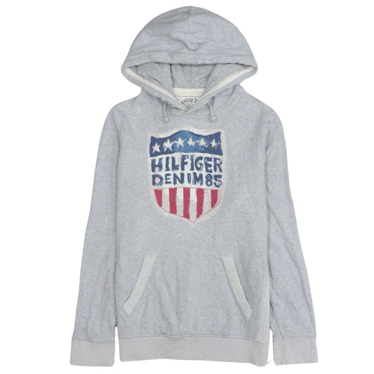 Mens UK Size M Hilfiger Denim Grey Pullover Hoodie
