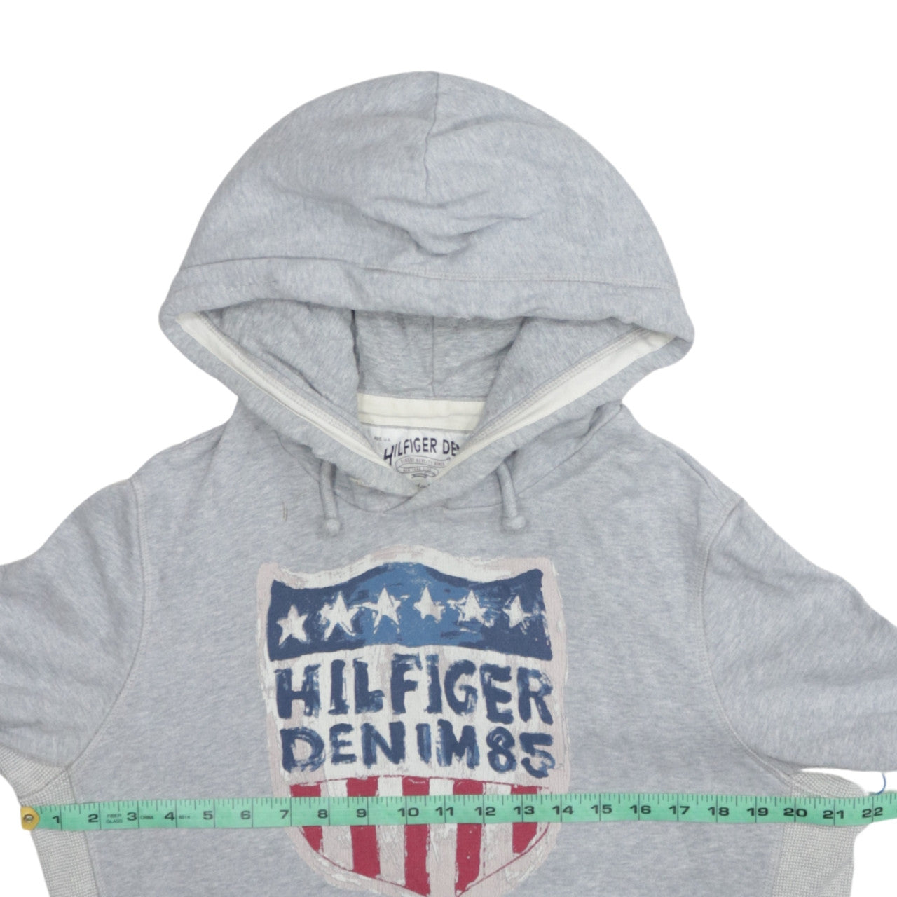 Mens UK Size M Hilfiger Denim Grey Pullover Hoodie