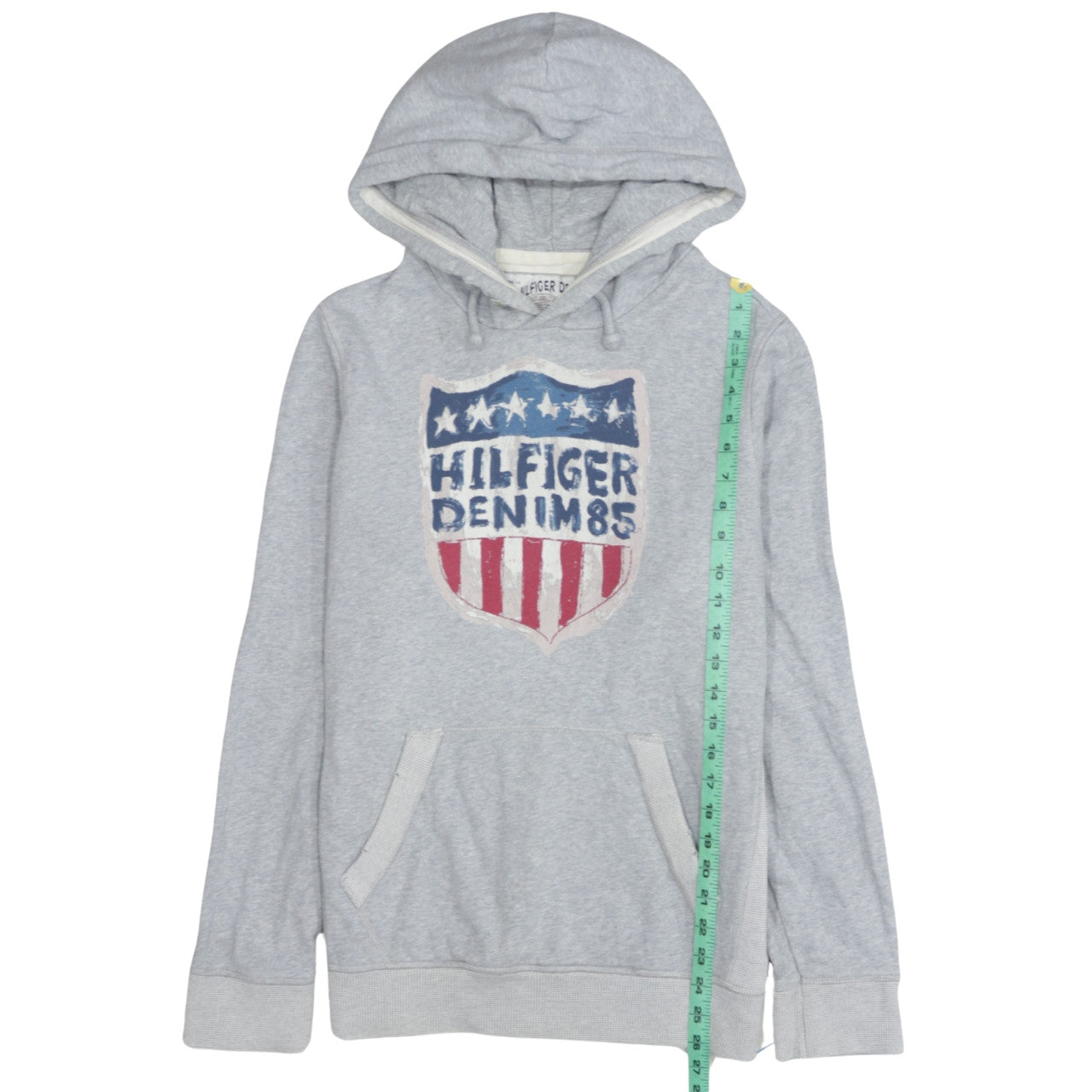 Mens UK Size M Hilfiger Denim Grey Pullover Hoodie