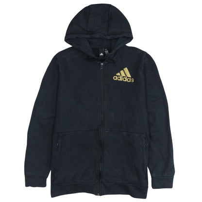 Mens UK Size L adidas Black Full Zip Hoodie