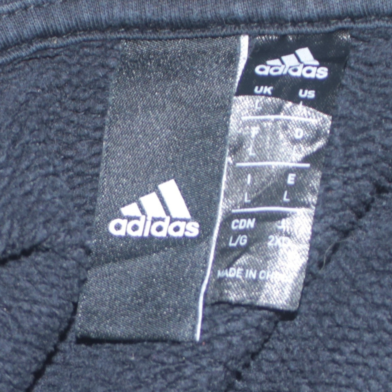 Mens UK Size L adidas Black Full Zip Hoodie
