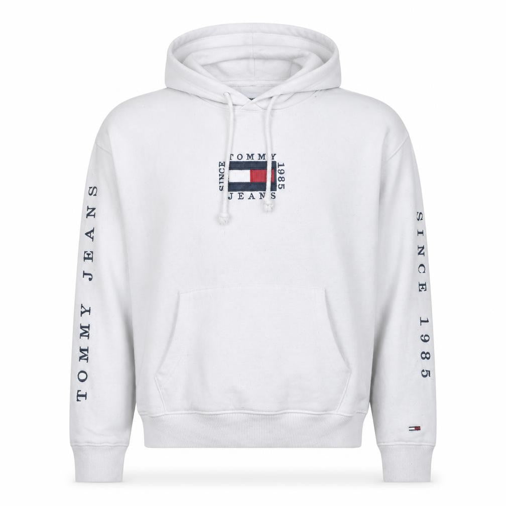 Mens UK Size M Tommy Jeans White Pullover Hoodie