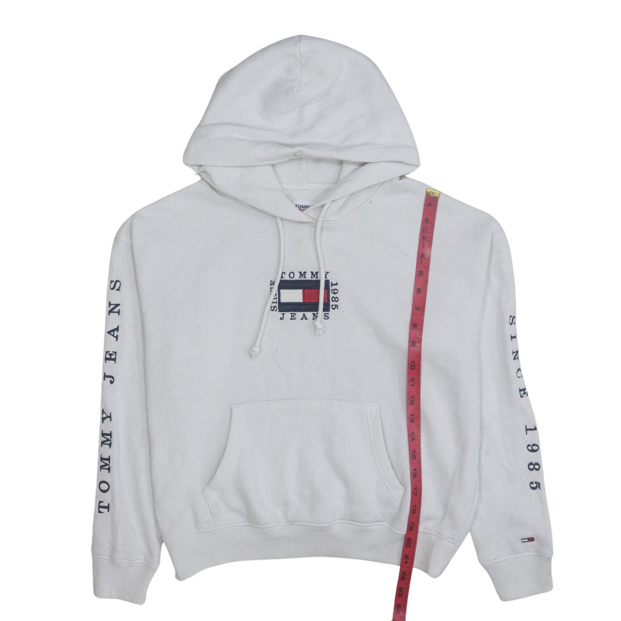 Mens UK Size M Tommy Jeans White Pullover Hoodie