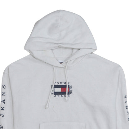 Mens UK Size M Tommy Jeans White Pullover Hoodie