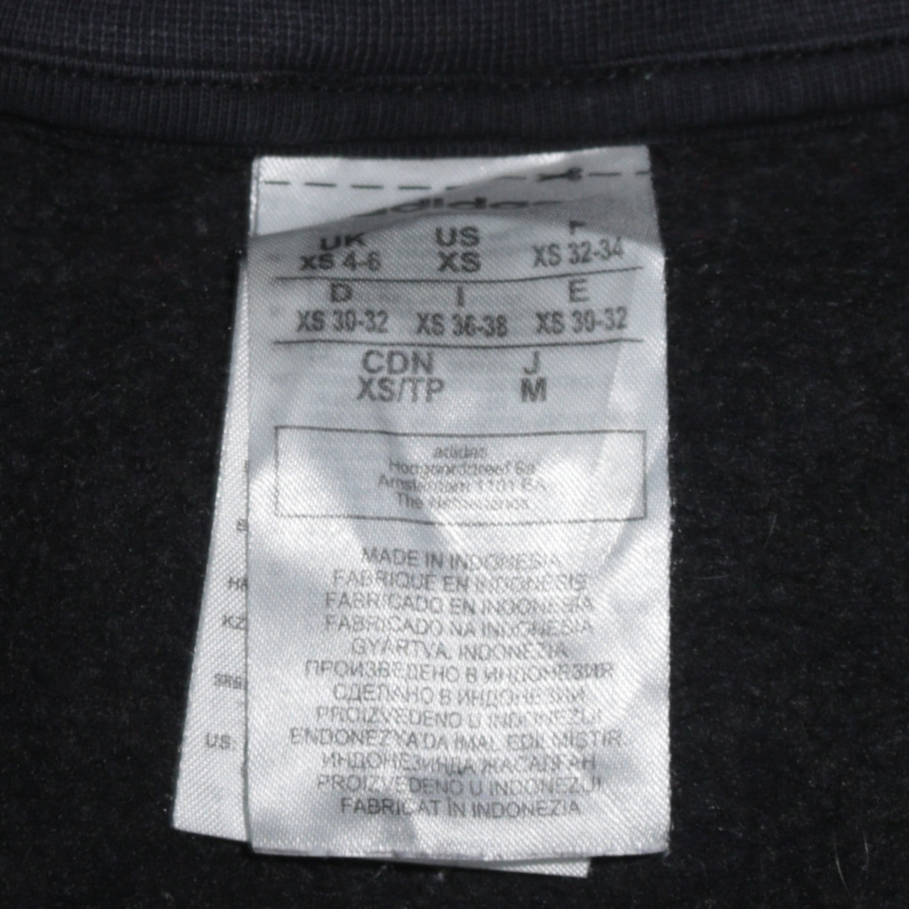 Womens UK Size XS adidas Black Pullover Sweatshirt