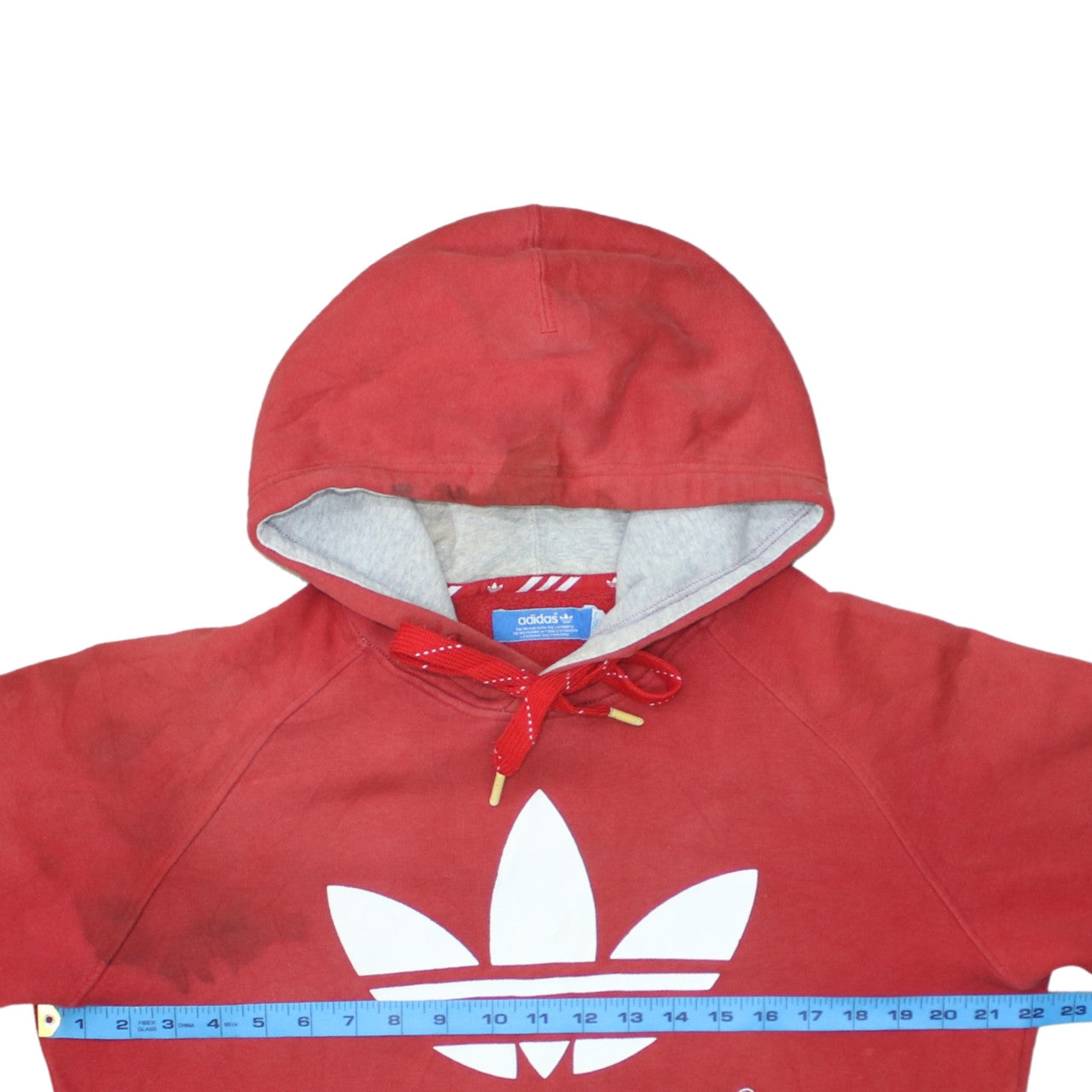 Mens UK Size S adidas Red Pullover Hoodie