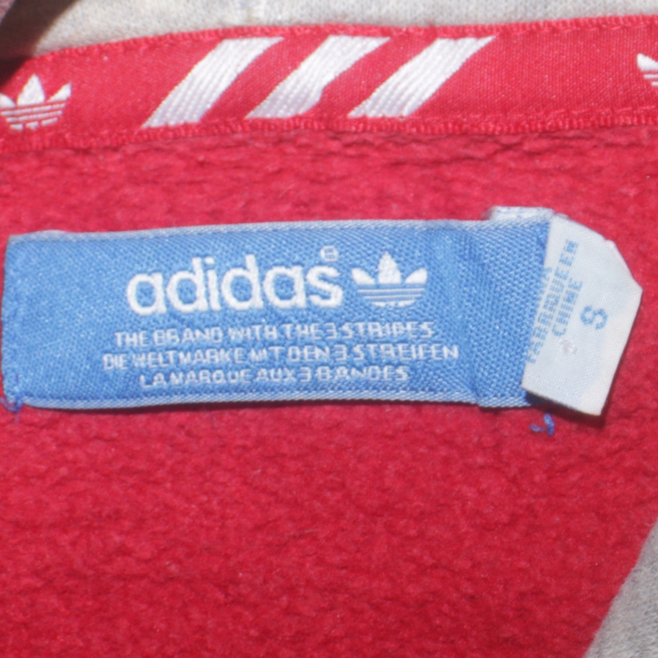 Mens UK Size S adidas Red Pullover Hoodie