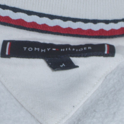Mens UK Size M Tommy Hilfiger White Henley Sweatshirt