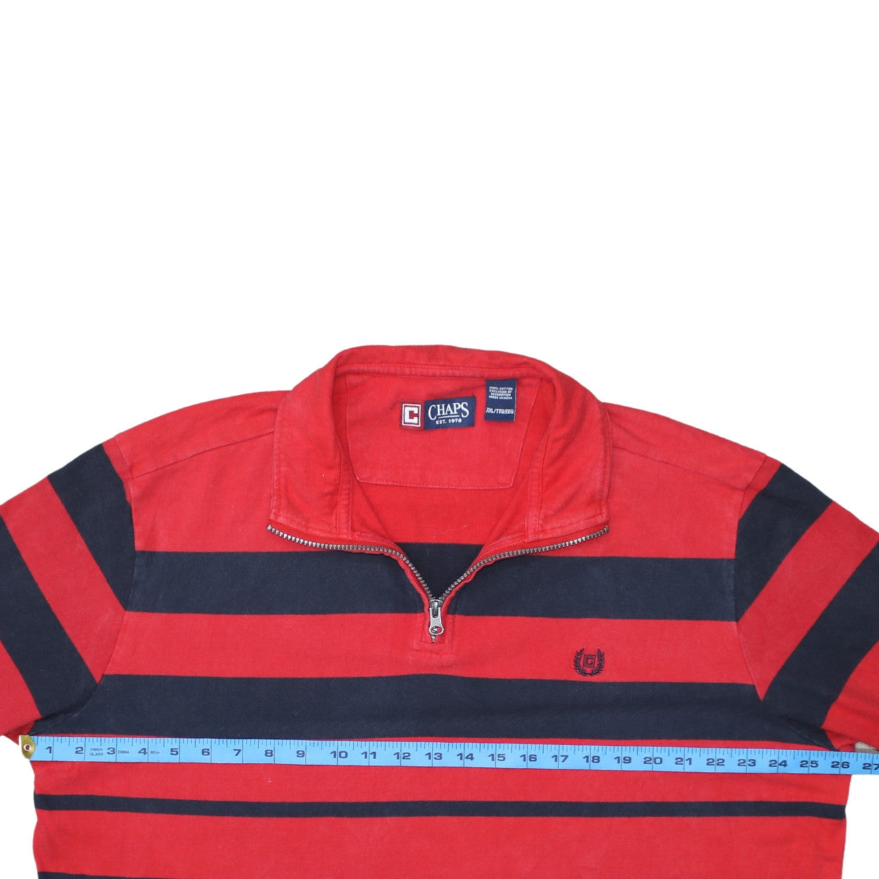 Mens UK Size 2XL Chaps Red Henley Sweatshirt