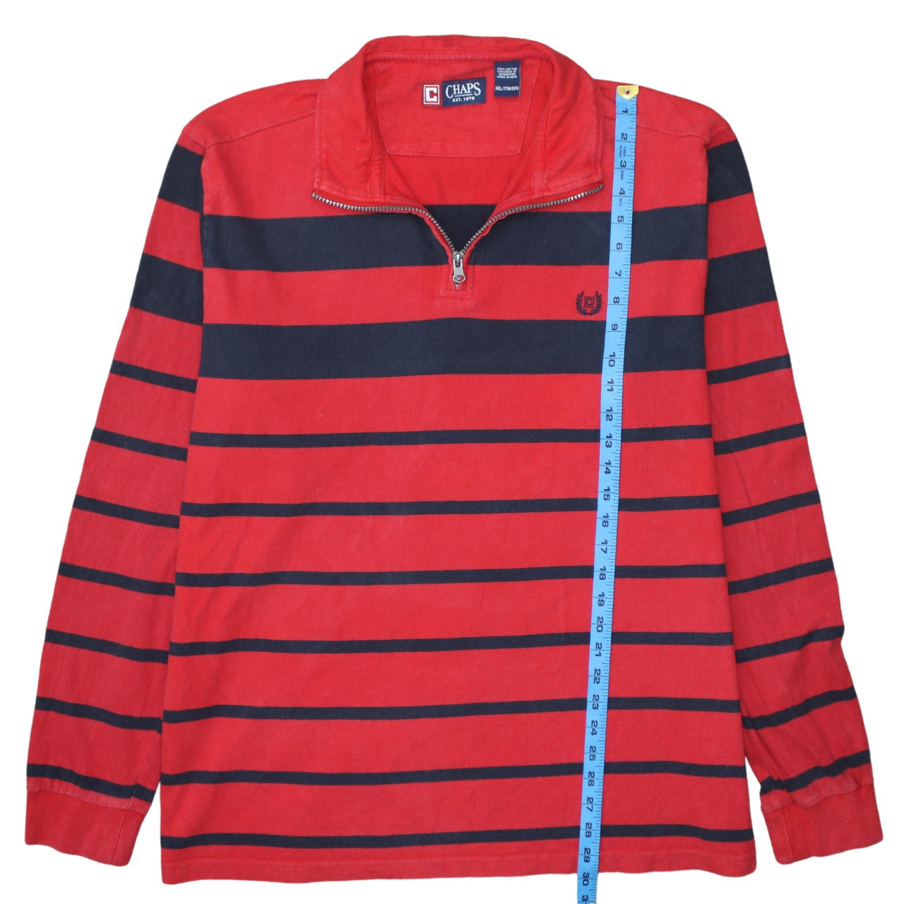Mens UK Size 2XL Chaps Red Henley Sweatshirt