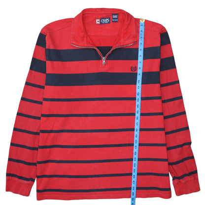 Mens UK Size 2XL Chaps Red Henley Sweatshirt