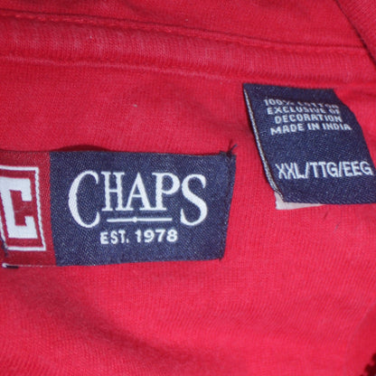 Mens UK Size 2XL Chaps Red Henley Sweatshirt