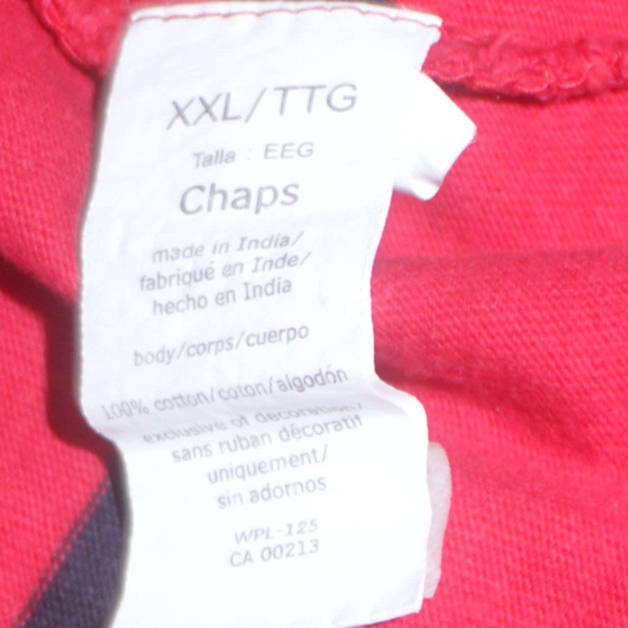 Mens UK Size 2XL Chaps Red Henley Sweatshirt
