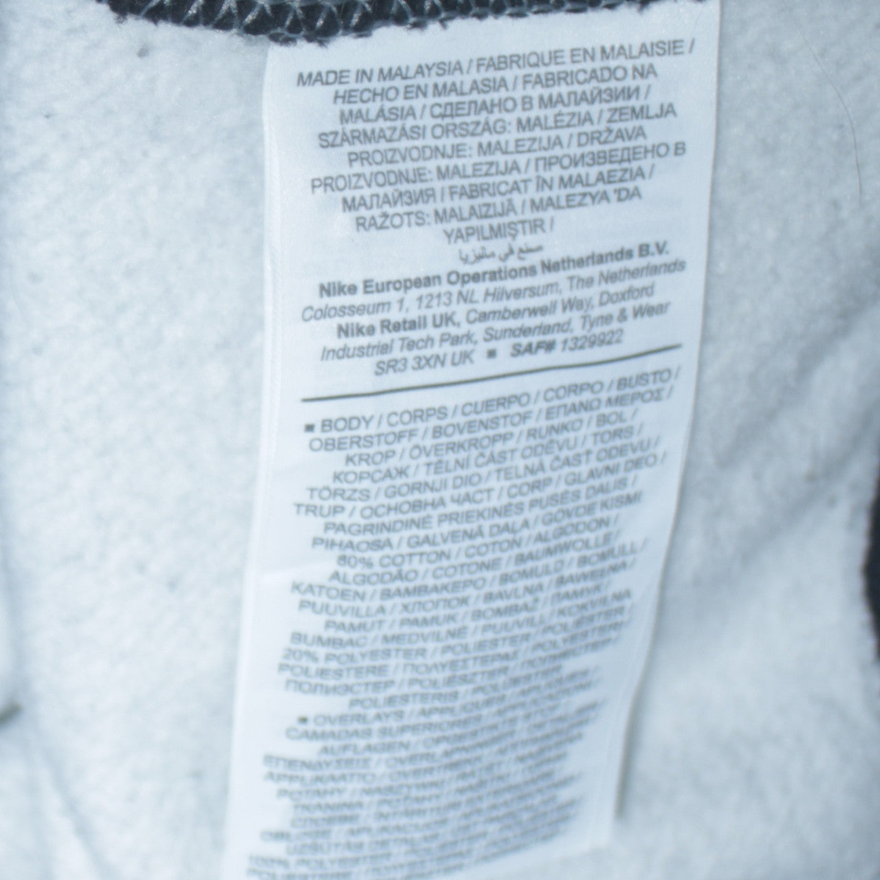Mens UK Size M Nike Grey Full Zip Hoodie