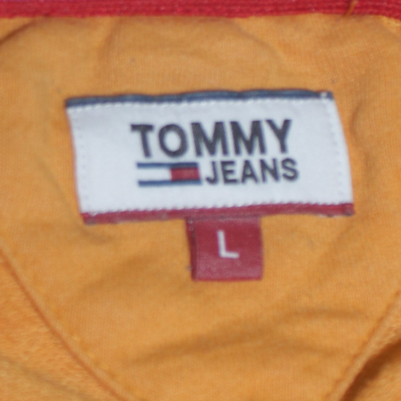 Mens UK Size L Tommy Jeans Yellow Pullover Sweatshirt