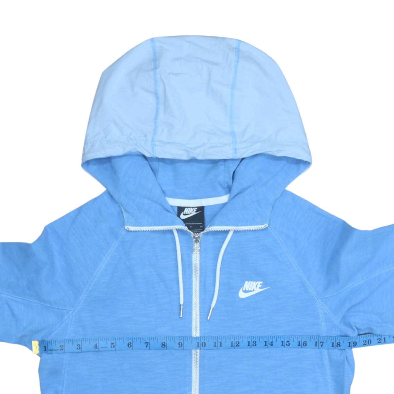 Mens UK Size S Nike Blue Full Zip Hoodie