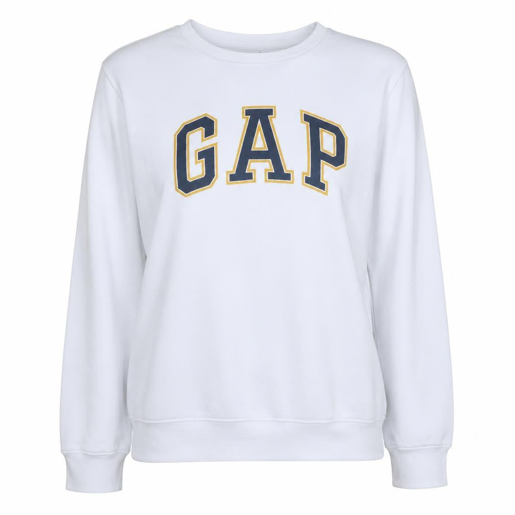 Gap Women's White Logo Pullover Sweatshirt Size L