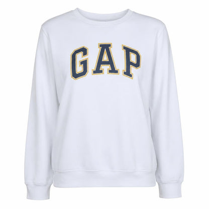 Gap Women's White Logo Pullover Sweatshirt Size L