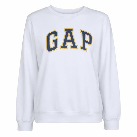Gap Women's White Logo Pullover Sweatshirt Size L