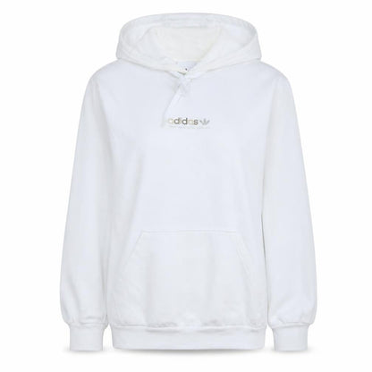 Womens UK Size L adidas White Pullover Hoodie