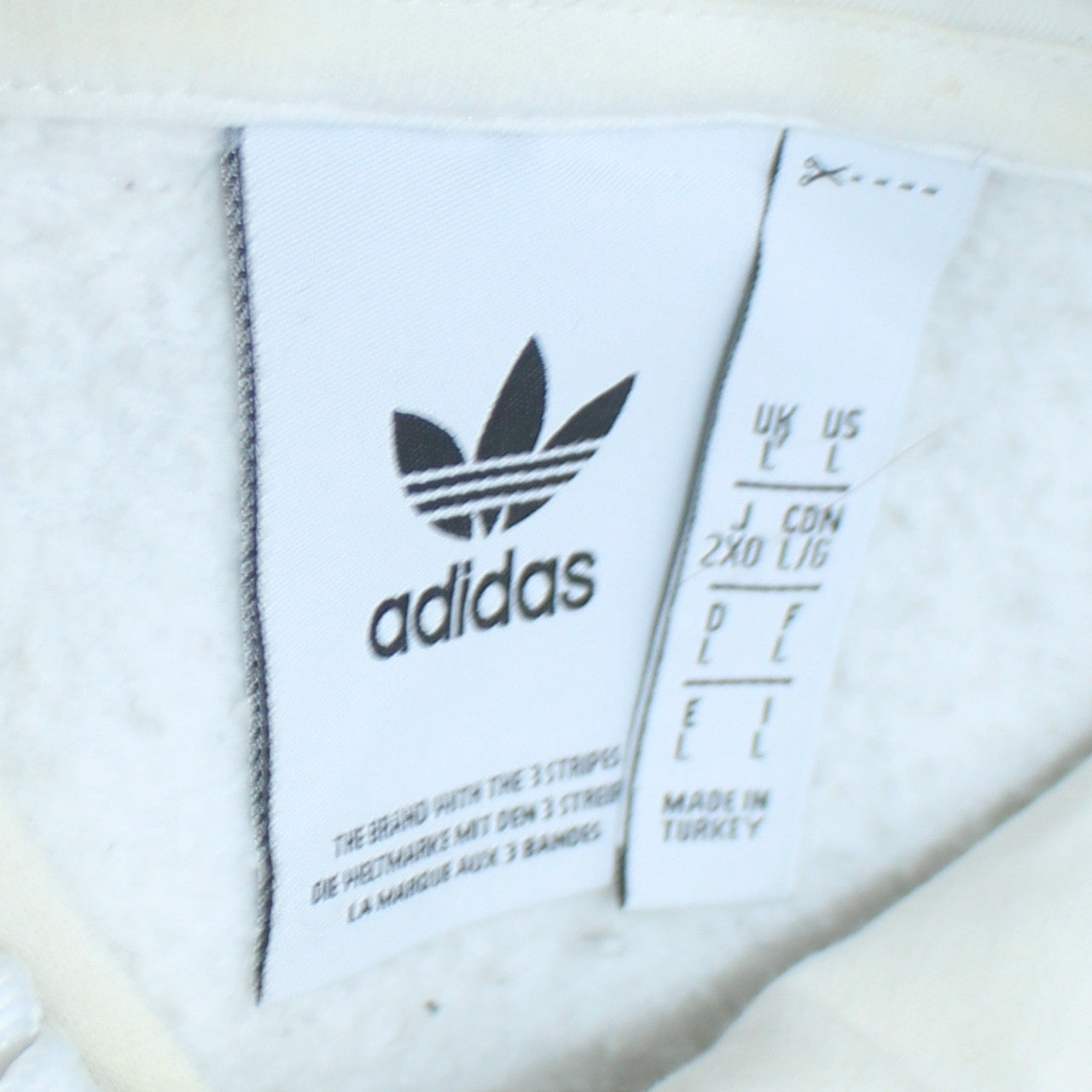 Womens UK Size L adidas White Pullover Hoodie