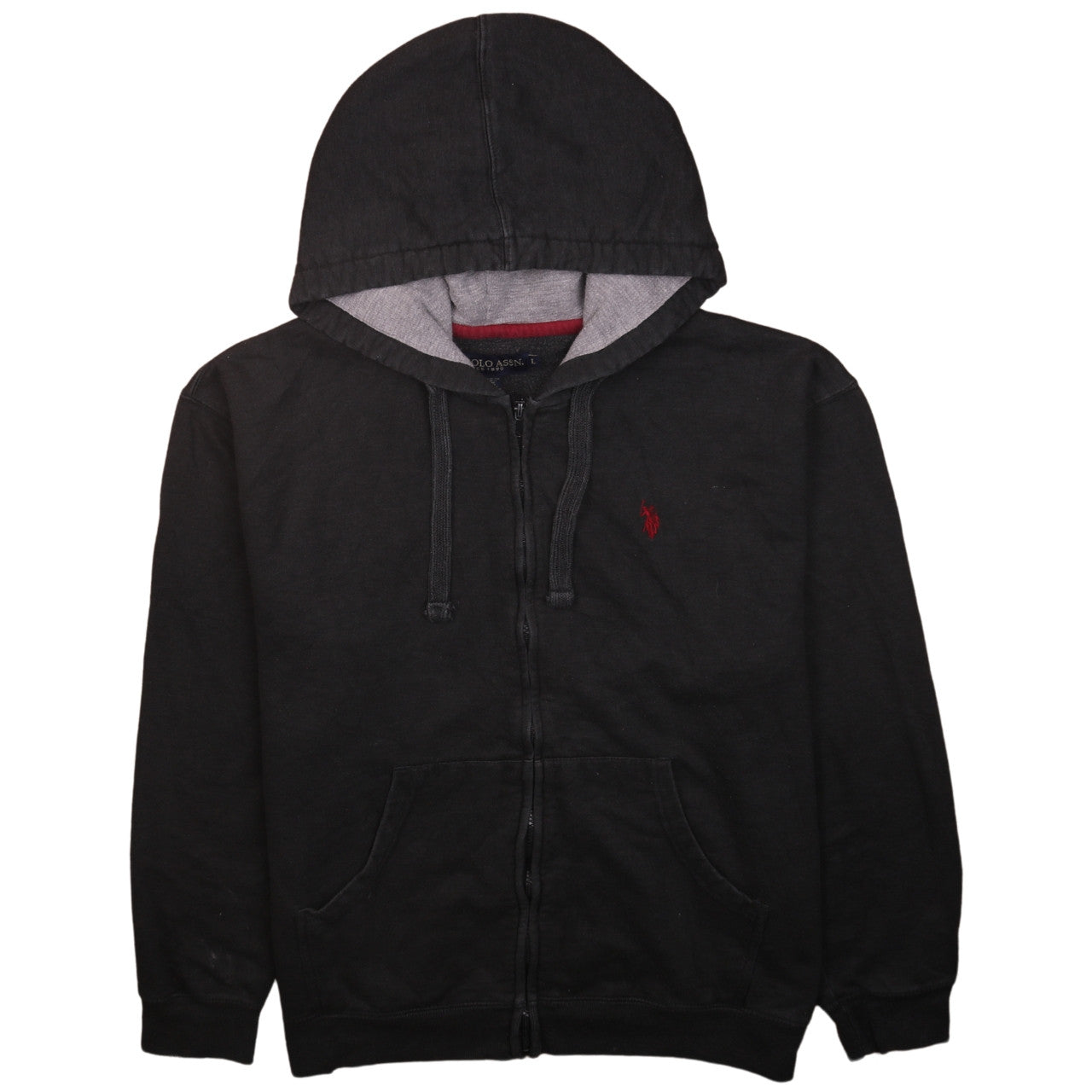 Mens UK Size L U.S. Polo Assn. Black Full Zip Hoodie