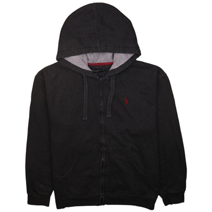 Mens UK Size L U.S. Polo Assn. Black Full Zip Hoodie