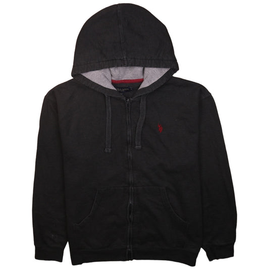 Mens UK Size L U.S. Polo Assn. Black Full Zip Hoodie