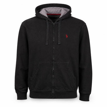 Mens UK Size L U.S. Polo Assn. Black Full Zip Hoodie