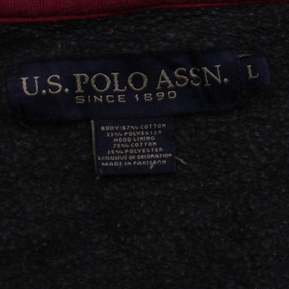 Mens UK Size L U.S. Polo Assn. Black Full Zip Hoodie