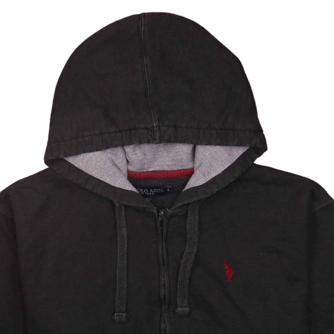 Mens UK Size L U.S. Polo Assn. Black Full Zip Hoodie