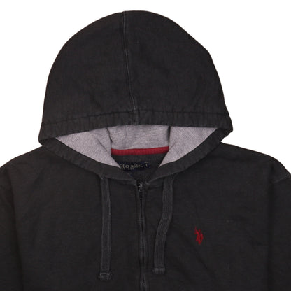 Mens UK Size L U.S. Polo Assn. Black Full Zip Hoodie